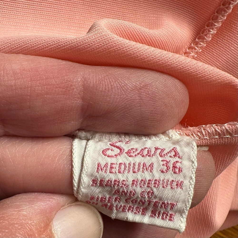 Sears & Roebuck Vintage 60s Nightgown Pink Satin Trim - Picture 9 of 9